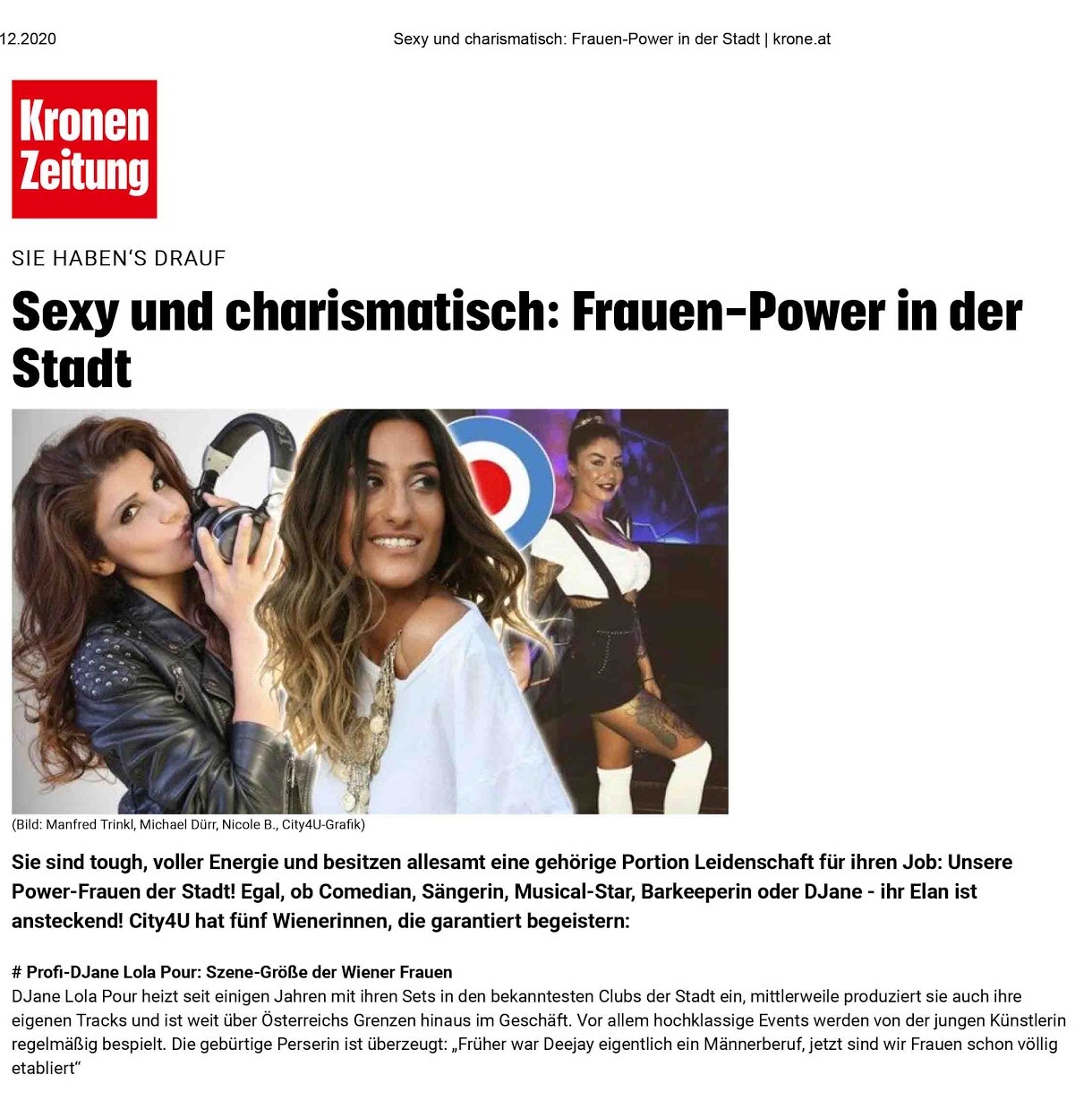 Pressebericht über Lola Pour